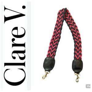 Clare V Black and Red Braided Shoulder Bag Strap
